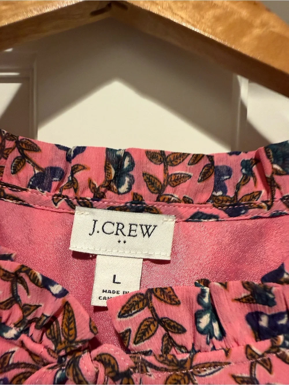 JCrew Pink Floral V-Neck Blouse - Women